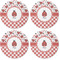 Ladybugs & Gingham Coaster Round Rubber Back - Apvl