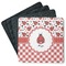 Ladybugs & Gingham Square Rubber Backed Coasters - Set of 4 (Personalized)