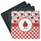 Ladybugs & Gingham Square Rubber Backed Coasters - Set of 4 (Personalized)