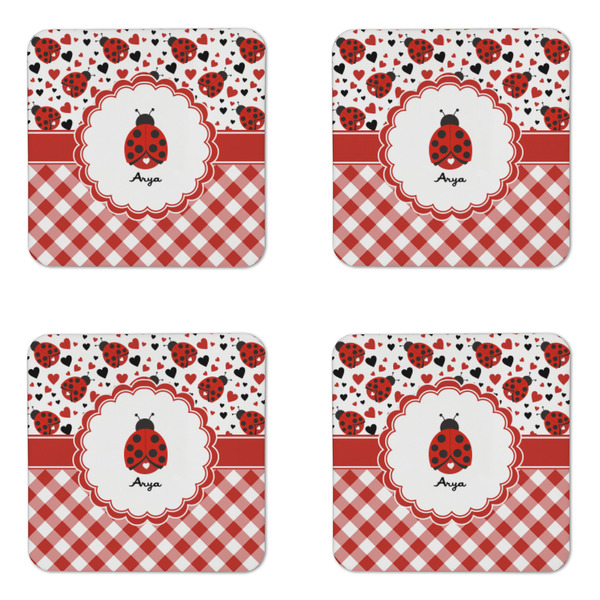 Ladybugs & Gingham Coaster Set - APPROVAL