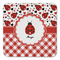 Ladybugs & Gingham Coaster Set - FRONT (one)