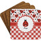 Ladybugs & Gingham Coaster Set (Personalized)