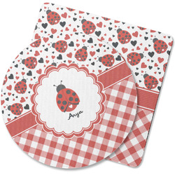 Ladybugs & Gingham Rubber Backed Coaster (Personalized)