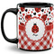 Ladybugs & Gingham Coffee Mug - 11 oz - Full- Black