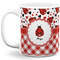 Ladybugs & Gingham 11 Oz Coffee Mug - White (Personalized)