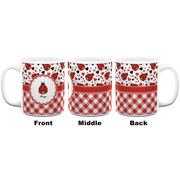 Ladybugs & Gingham Coffee Mug - 11 oz - White APPROVAL