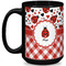 Ladybugs & Gingham Coffee Mug - 15 oz - Black Full