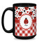 Ladybugs & Gingham Coffee Mug - 15 oz - Black