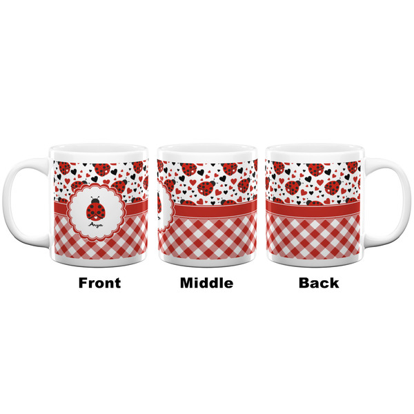 Ladybugs & Gingham Coffee Mug - 20 oz - White APPROVAL