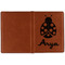 Ladybugs & Gingham Cognac Leather Passport Holder Outside Single Sided - Apvl