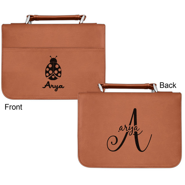 Ladybugs & Gingham Cognac Leatherette Bible Covers - Small Double Sided Apvl