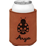 Ladybugs & Gingham Leatherette Can Sleeve - Single Sided (Personalized)