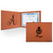 Ladybugs & Gingham Cognac Leatherette Diploma / Certificate Holders - Front and Inside - Main