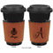 Ladybugs & Gingham Cognac Leatherette Mug Sleeve - Double Sided Apvl