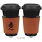 Ladybugs & Gingham Cognac Leatherette Mug Sleeve - Single Sided Apvl