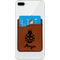 Ladybugs & Gingham Cognac Leatherette Phone Wallet on iphone 8