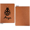 Ladybugs & Gingham Cognac Leatherette Portfolios with Notepad - Small - Single Sided- Apvl