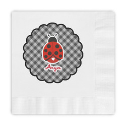 Ladybugs & Gingham Embossed Decorative Napkins (Personalized)