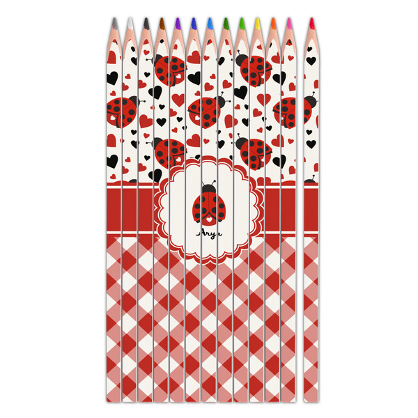 Custom Ladybugs & Gingham Colored Pencils (Personalized)