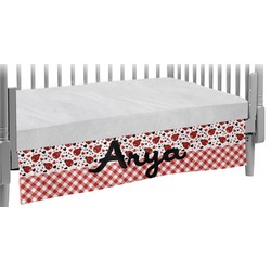 Ladybugs & Gingham Crib Skirt (Personalized)