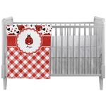 Ladybugs & Gingham Crib Comforter / Quilt (Personalized)