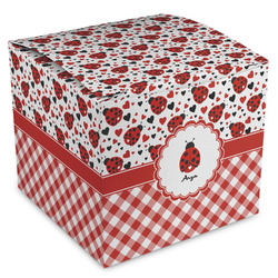 Ladybugs & Gingham Cube Favor Gift Boxes (Personalized)