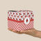Ladybugs & Gingham Cube Favor Gift Box - On Hand - Scale View