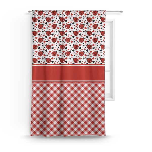 Custom Ladybugs & Gingham Curtain - 50"x84" Panel