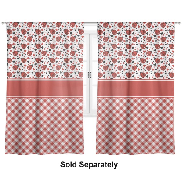 Custom Ladybugs & Gingham Curtain Panel - Custom Size