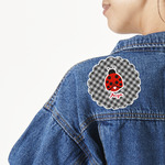 Ladybugs & Gingham Twill Iron On Patch - Custom Shape - Large (Personalized)