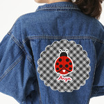 Ladybugs & Gingham Twill Iron On Patch - Custom Shape - 3XL (Personalized)