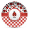 Ladybugs & Gingham Microwave Safe Plastic Plate - Composite Polymer (Personalized)