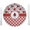 Ladybugs & Gingham Glass Lunch / Dinner Plate 10" (Personalized)