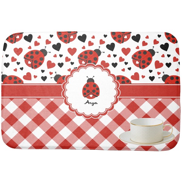 Ladybugs & Gingham Dish Drying Mat