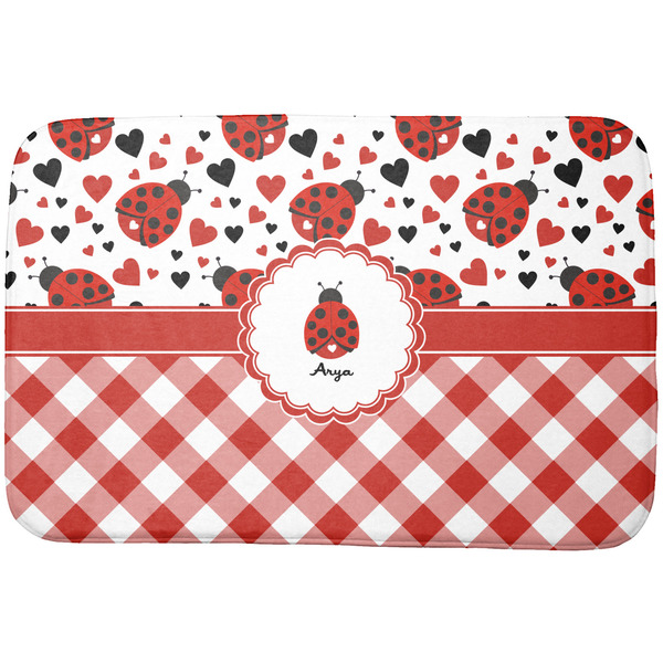 Custom Ladybugs & Gingham Dish Drying Mat (Personalized)