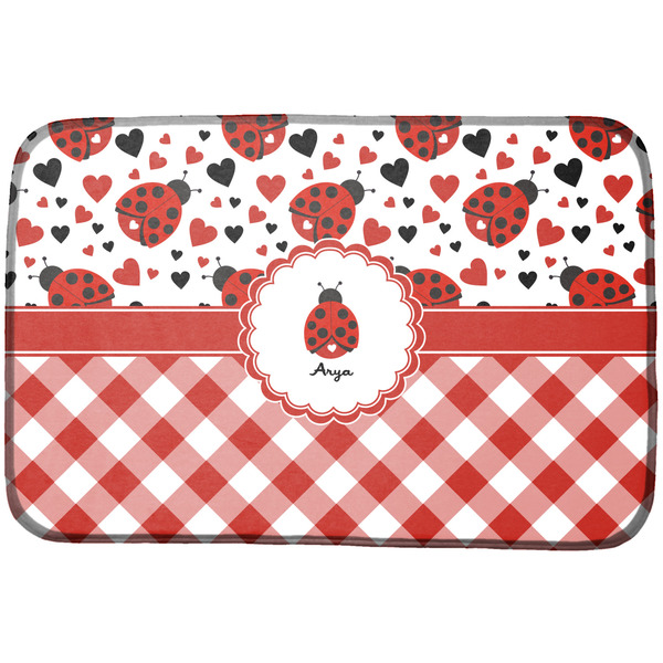 Custom Ladybugs & Gingham Dish Drying Mat (Personalized)