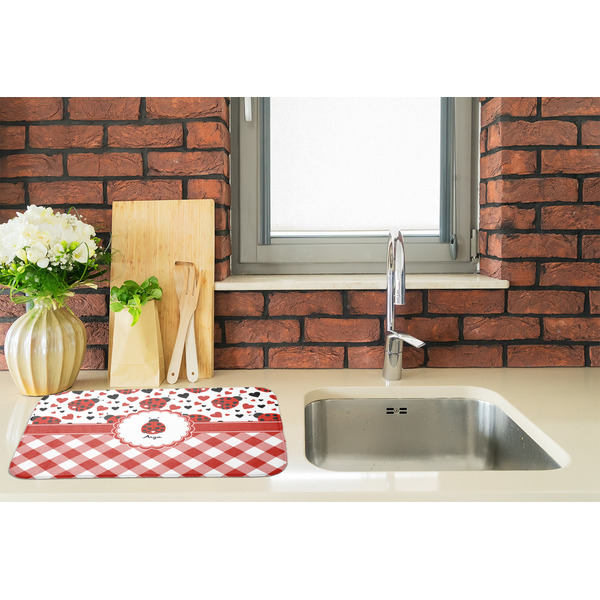 Ladybugs & Gingham Dish Drying Mat - LIFESTYLE 2