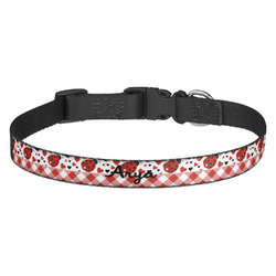 Ladybugs & Gingham Dog Collar (Personalized)