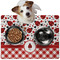 Ladybugs & Gingham Dog Food Mat - Medium LIFESTYLE