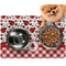 Ladybugs & Gingham Dog Food Mat - Small LIFESTYLE