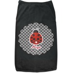 Ladybugs & Gingham Black Pet Shirt - L (Personalized)