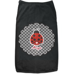 Ladybugs & Gingham Black Pet Shirt (Personalized)