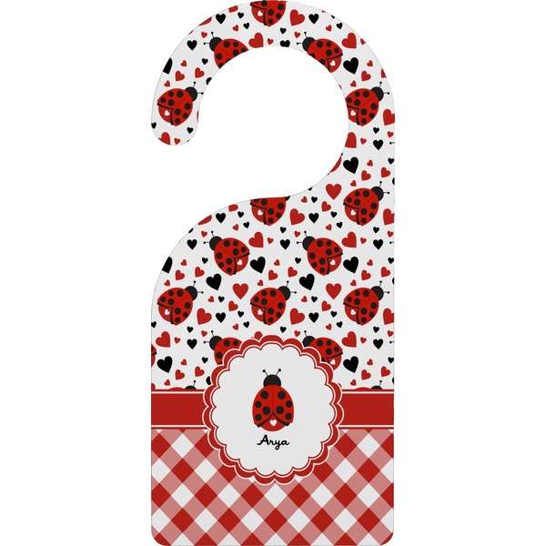 Custom Ladybugs & Gingham Door Hanger (Personalized)