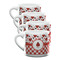 Ladybugs & Gingham Double Shot Espresso Mugs - Set of 4 Front