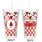 Ladybugs & Gingham Double Wall Tumbler with Straw - Approval