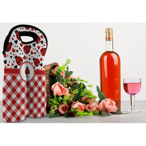 Ladybugs & Gingham Double Wine Tote - LIFESTYLE (new)