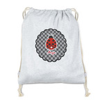 Ladybugs & Gingham Drawstring Backpack - Sweatshirt Fleece - Double Sided (Personalized)