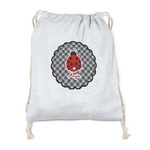 Ladybugs & Gingham Drawstring Backpack - Sweatshirt Fleece (Personalized)