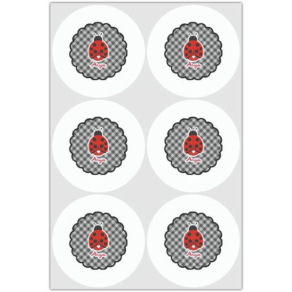 Ladybugs & Gingham Drink Topper - Large - Set of 6