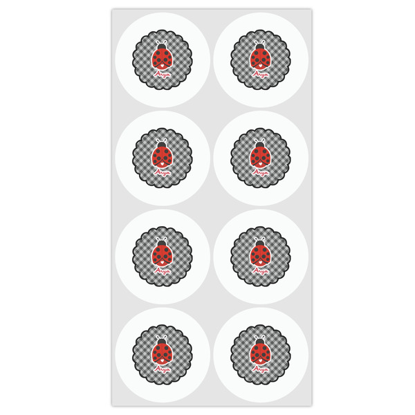 Ladybugs & Gingham Drink Topper - Medium - Set of 12